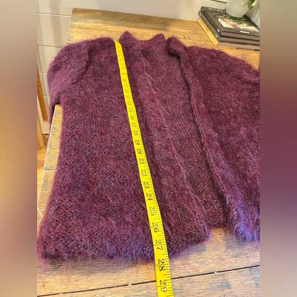 Handmade Wool-Blend Cardigan Burgundy Size L/XL (no tag, refer to measurements) - Picture 7 of 8